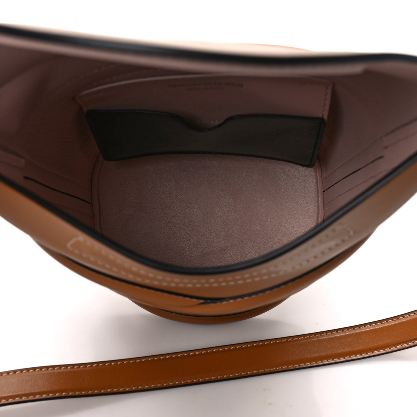 Calfskin The Curve Small Shoulder Bag Tan