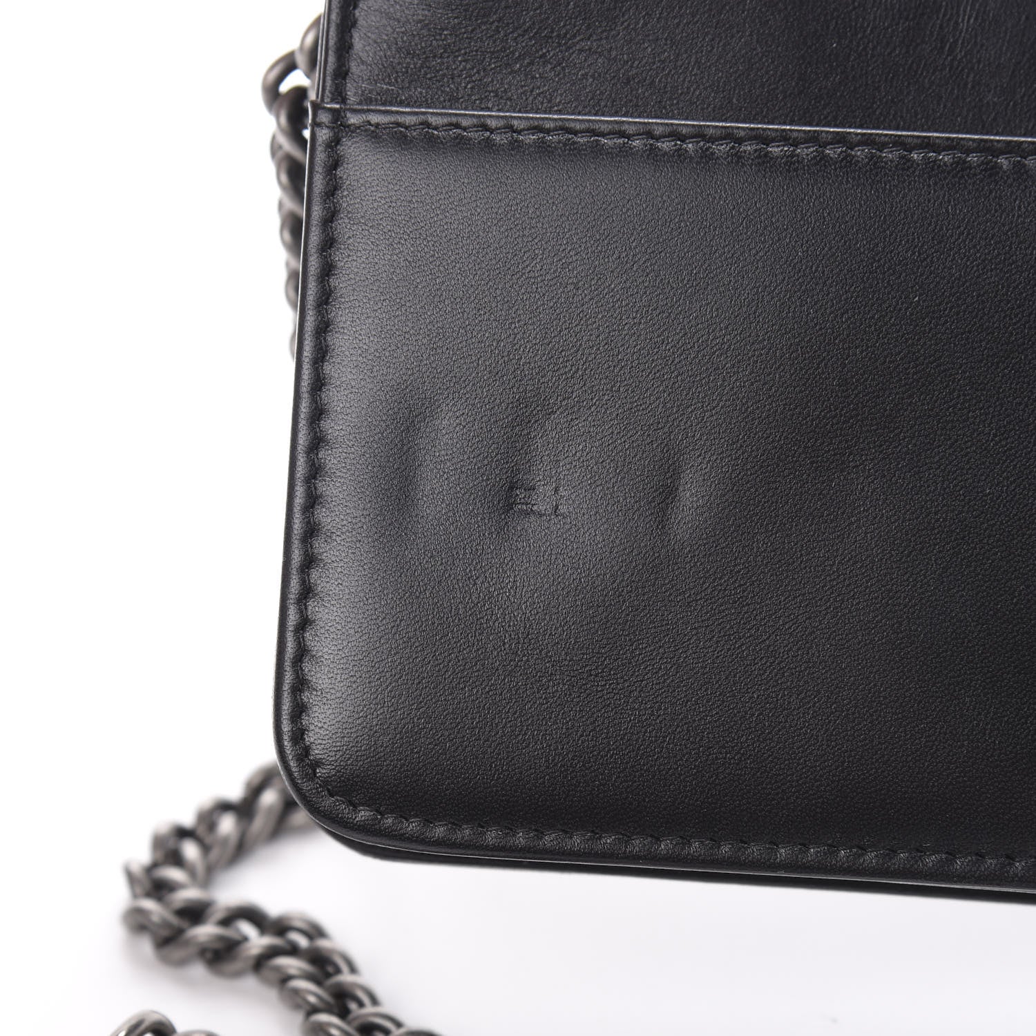 Chanel Lambskin Quilted Boy Wallet On Chain WOC Black 13 of 14