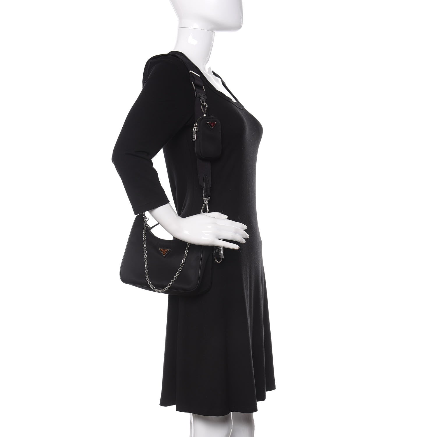 Prada Nylon Re-Edition 2005 Shoulder Bag Black 2 of 12