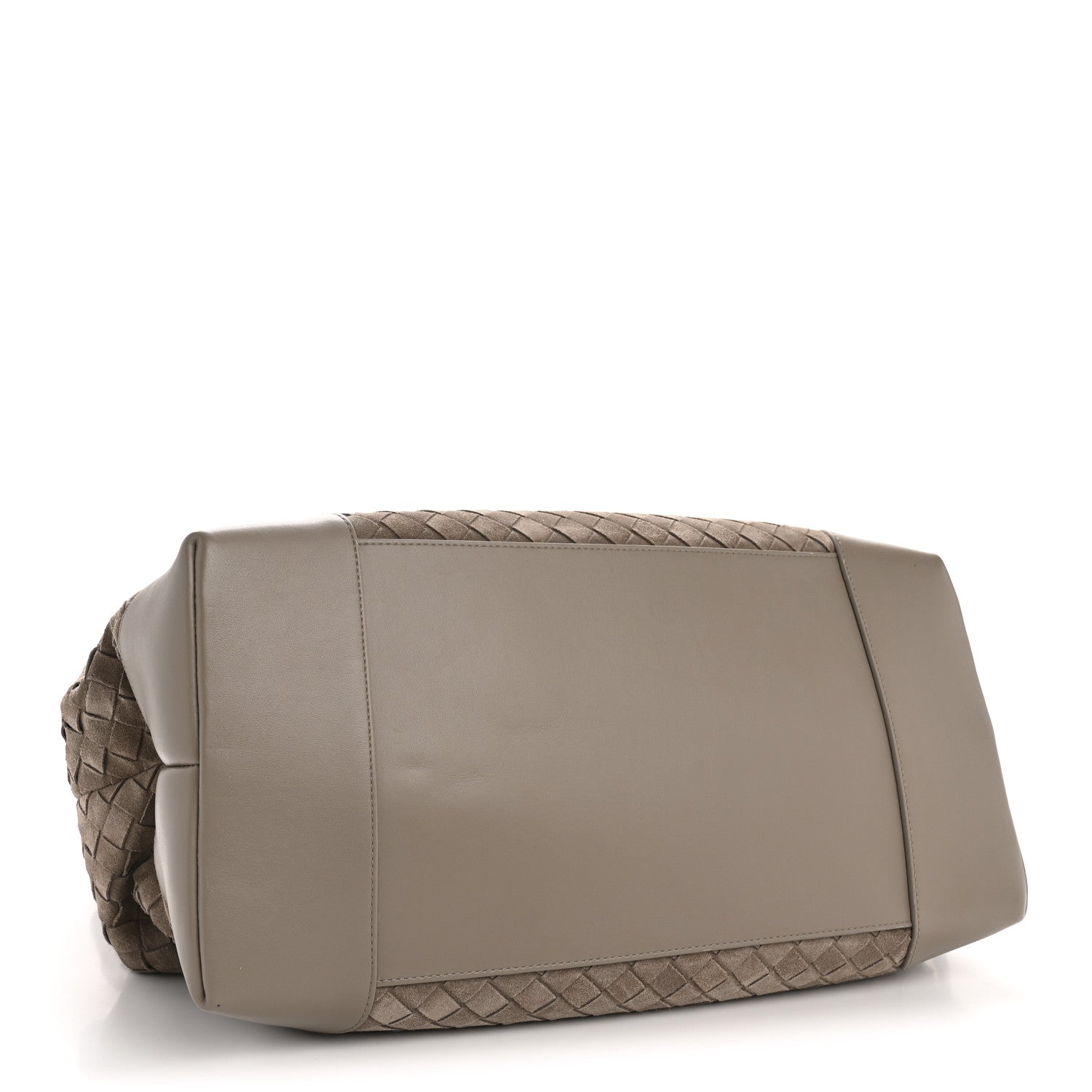 Bottega Veneta Suede Calfskin Intrecciato Andiamo Voyager Limestone 4 of 10