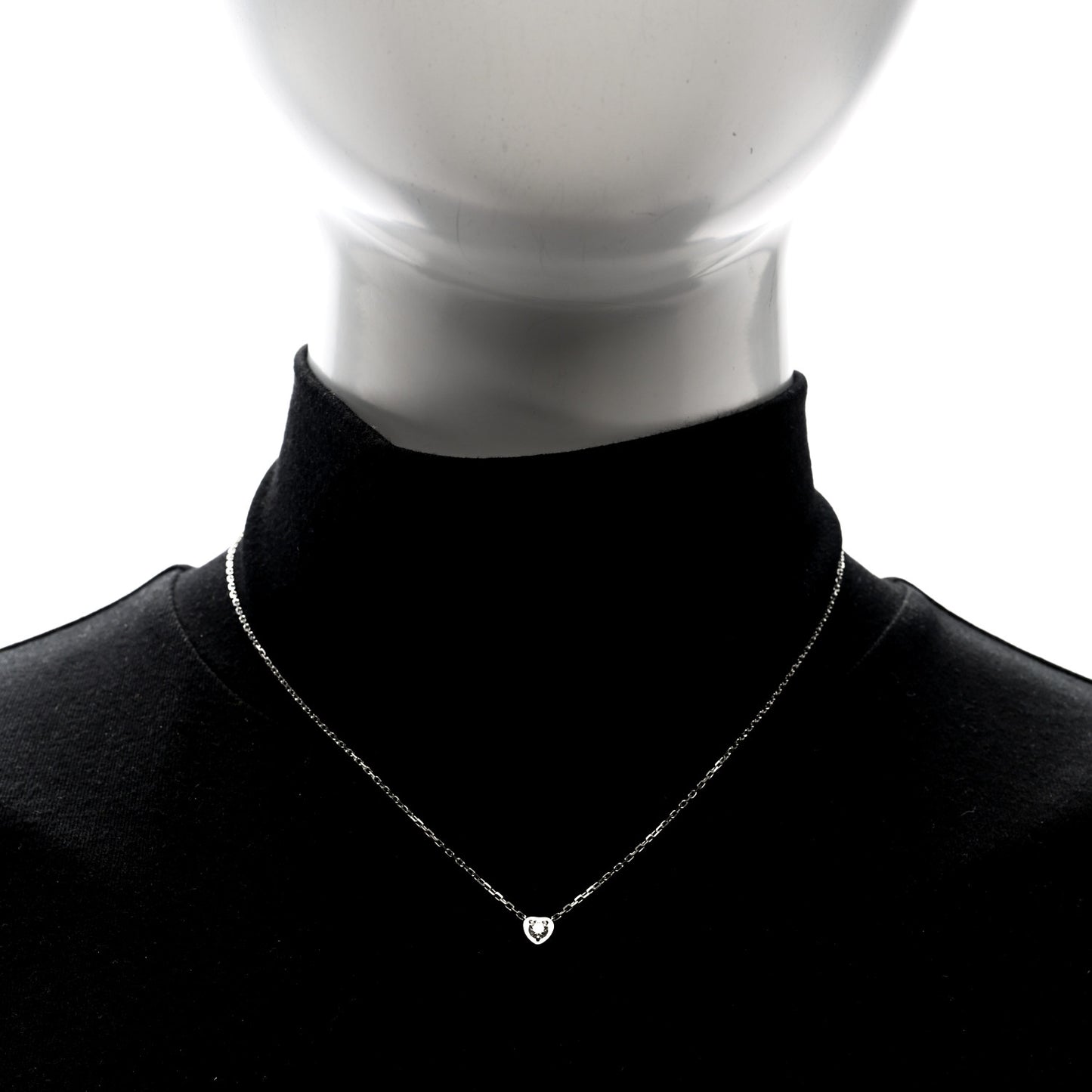 18K White Gold Diamond D'Amour Heart Pendant Necklace