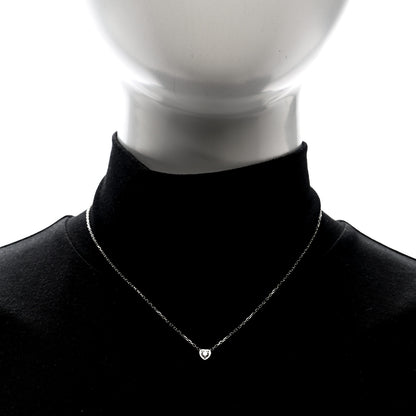Cartier 18K White Gold Diamond D'Amour Heart Pendant Necklace 2 of 4