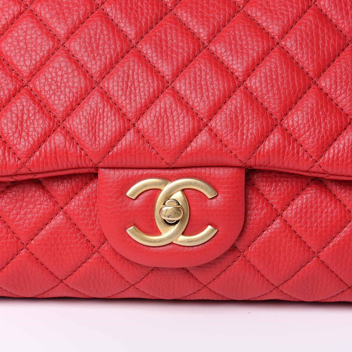 Chanel Calfskin Quilted Small XXL Travel Flap Bag Red 10 of 11