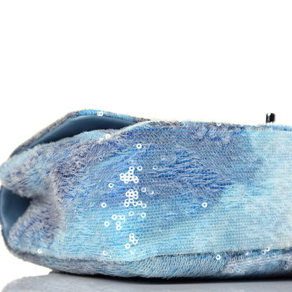 Chanel Sequin Large Waterfall Flap Light Blue 9 of 10