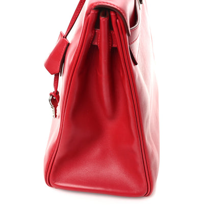Hermes Tadelakt Kelly Retourne 32 Rouge Vif 13 of 15
