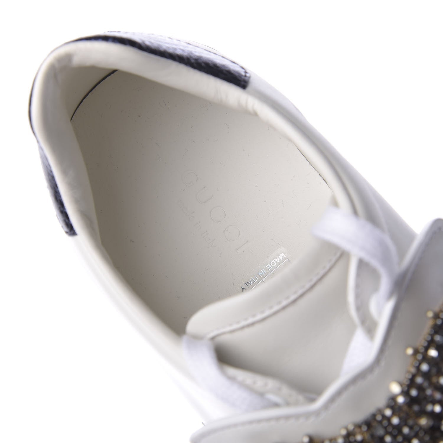 Gucci Calfskin Ayers Web Womens Ace Bow Lace Sneakers 38 White 8 of 10