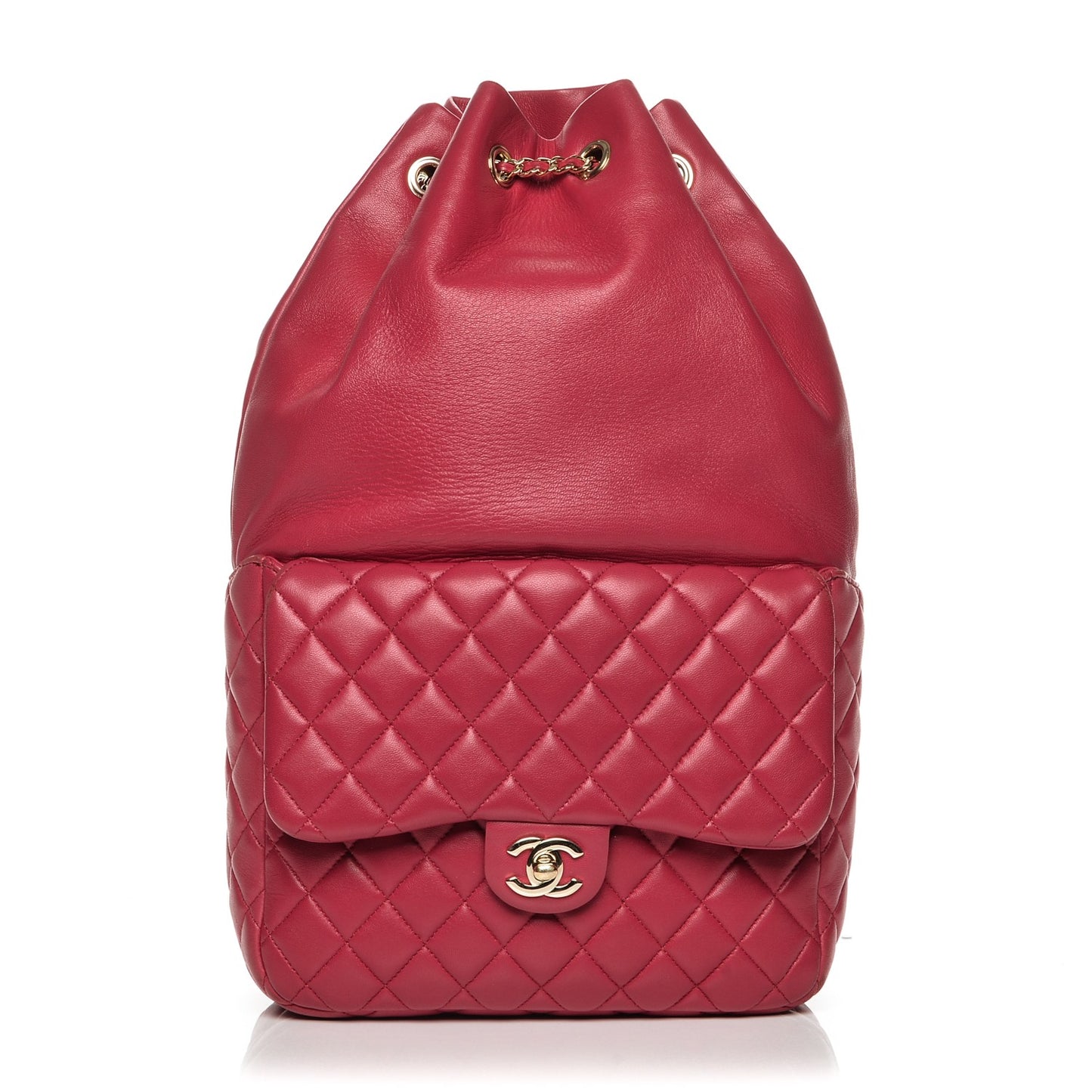 Lambskin Quilted Large In Seoul Backpack Dark Pink