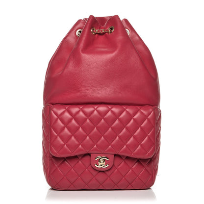 Chanel Lambskin Quilted Large In Seoul Backpack Dark Pink 1 of 8