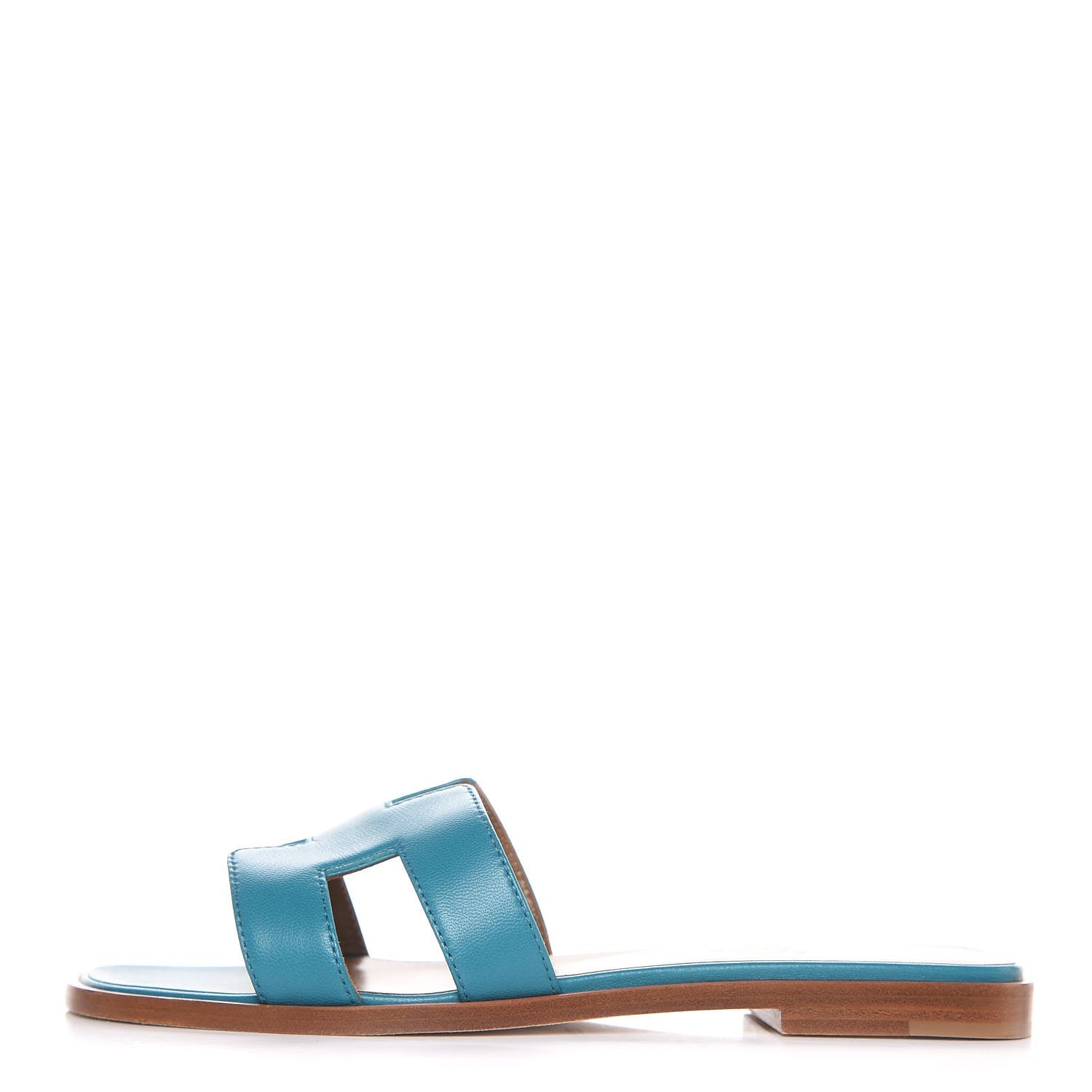Hermes Nappa Calfskin Oran Sandals 35 Turquoise 1 of 8