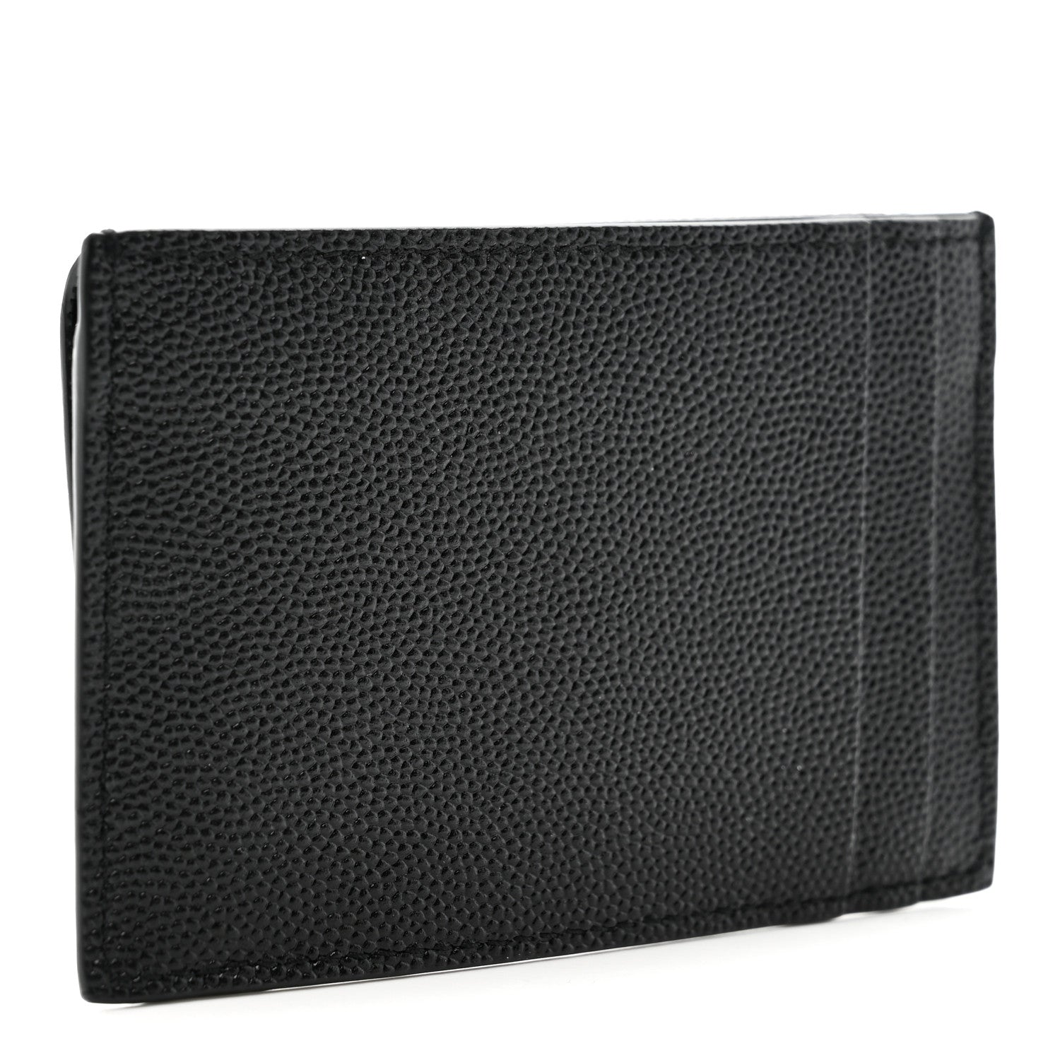 Saint Laurent Grain De Poudre Uptown Monogram Card Case Black 3 of 9