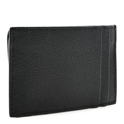 Saint Laurent Grain De Poudre Uptown Monogram Card Case Black 3 of 9