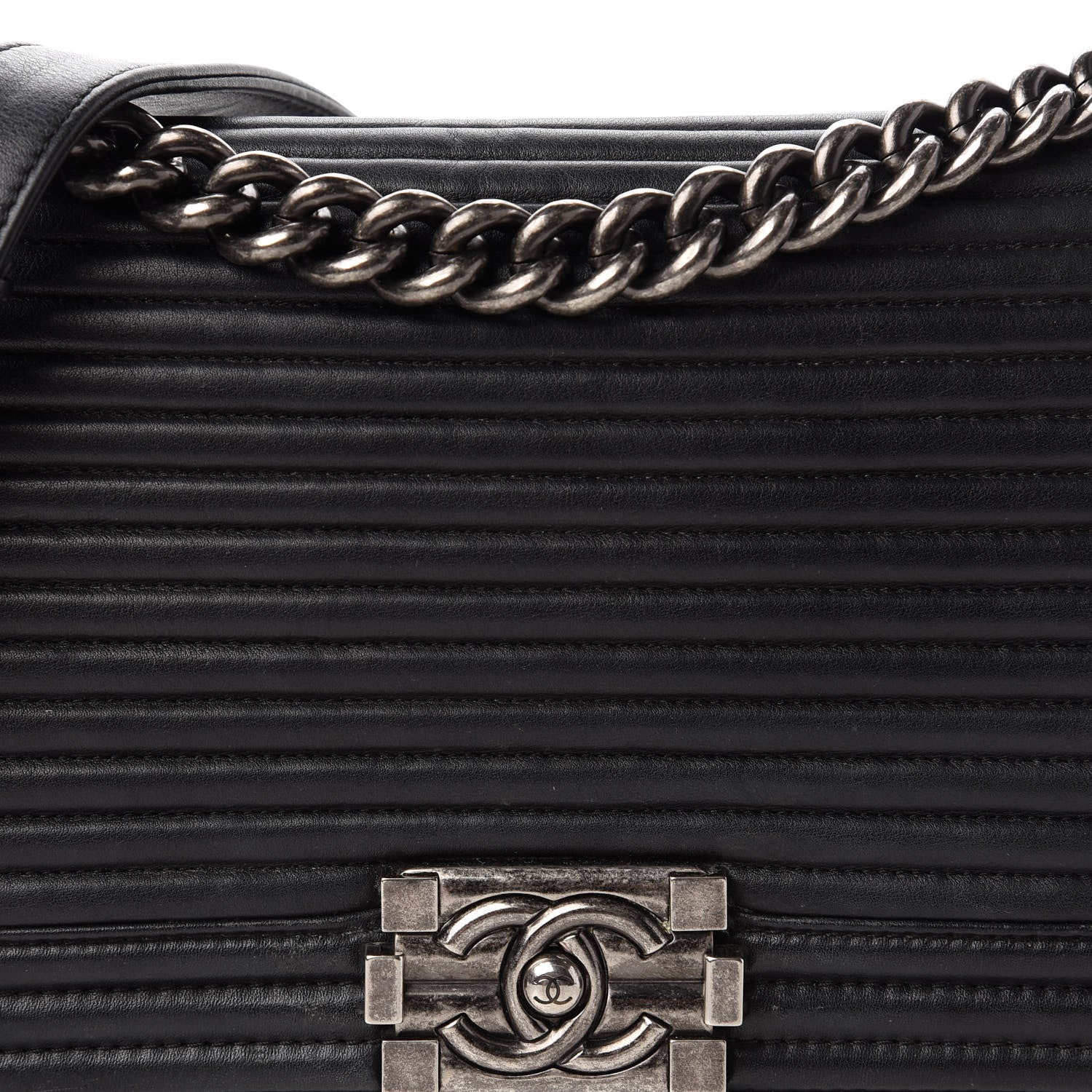 Chanel Calfskin Horizontal Quilted New Medium Boy Flap Black 10 of 10