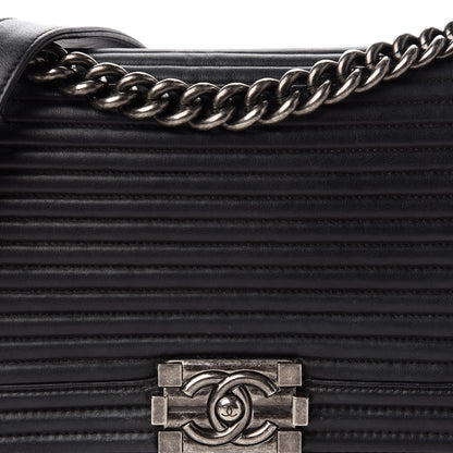 Chanel Calfskin Horizontal Quilted New Medium Boy Flap Black 10 of 10
