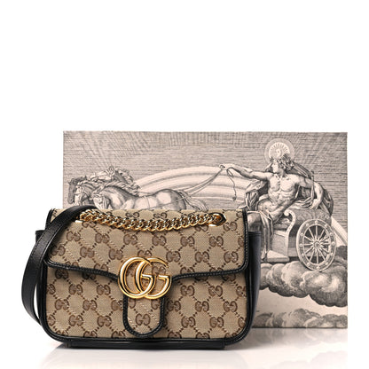 Gucci Monogram Matelasse Diagonal Mini GG Marmont Shoulder Bag Beige Black 10 of 10