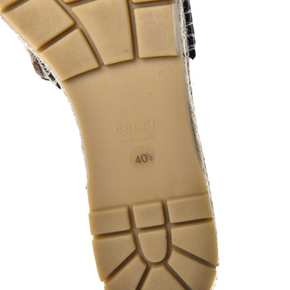 Gucci Monogram Matelasse Diagonal GG Marmont Platform Espadrille Slide Sandals 40.5 Beige Ebony Black 6 of 8