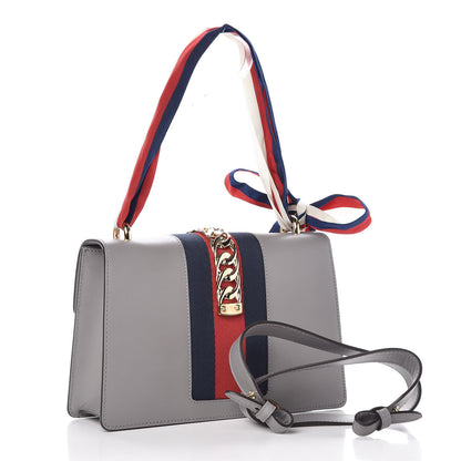 Gucci Calfskin Small Sylvie Shoulder Bag Deep Grey 3 of 7