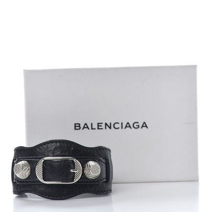 Balenciaga Agneau Arena Giant 12 Silver Bracelet M Black 6 of 6