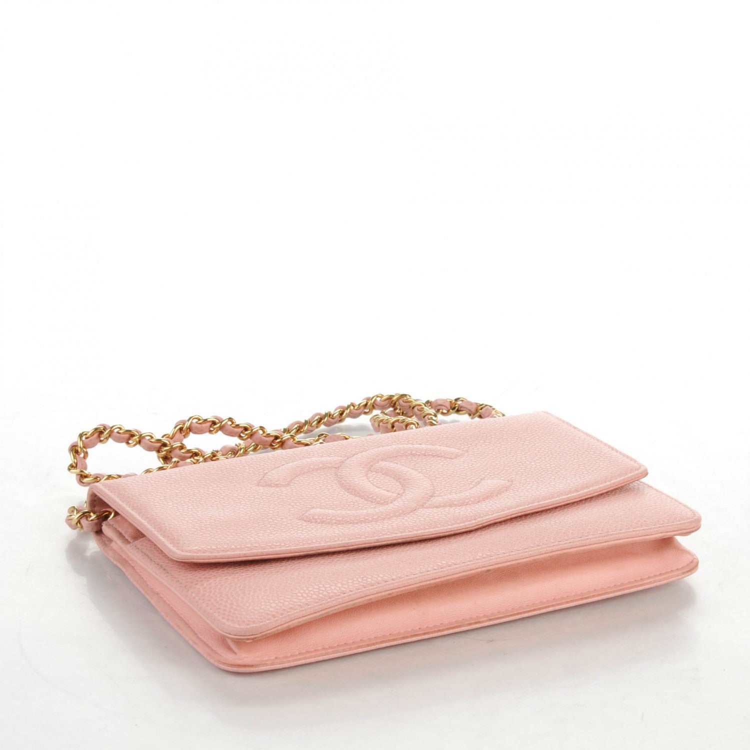 Chanel Caviar Timeless CC Wallet On Chain WOC Pink 4 of 8