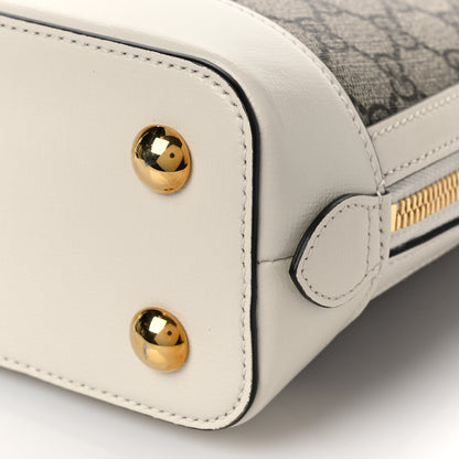 Gucci GG Supreme Monogram Azalea Calfskin Small Horsebit 1955 Top Handle Bag Beige Ebony Mystic White 9 of 9