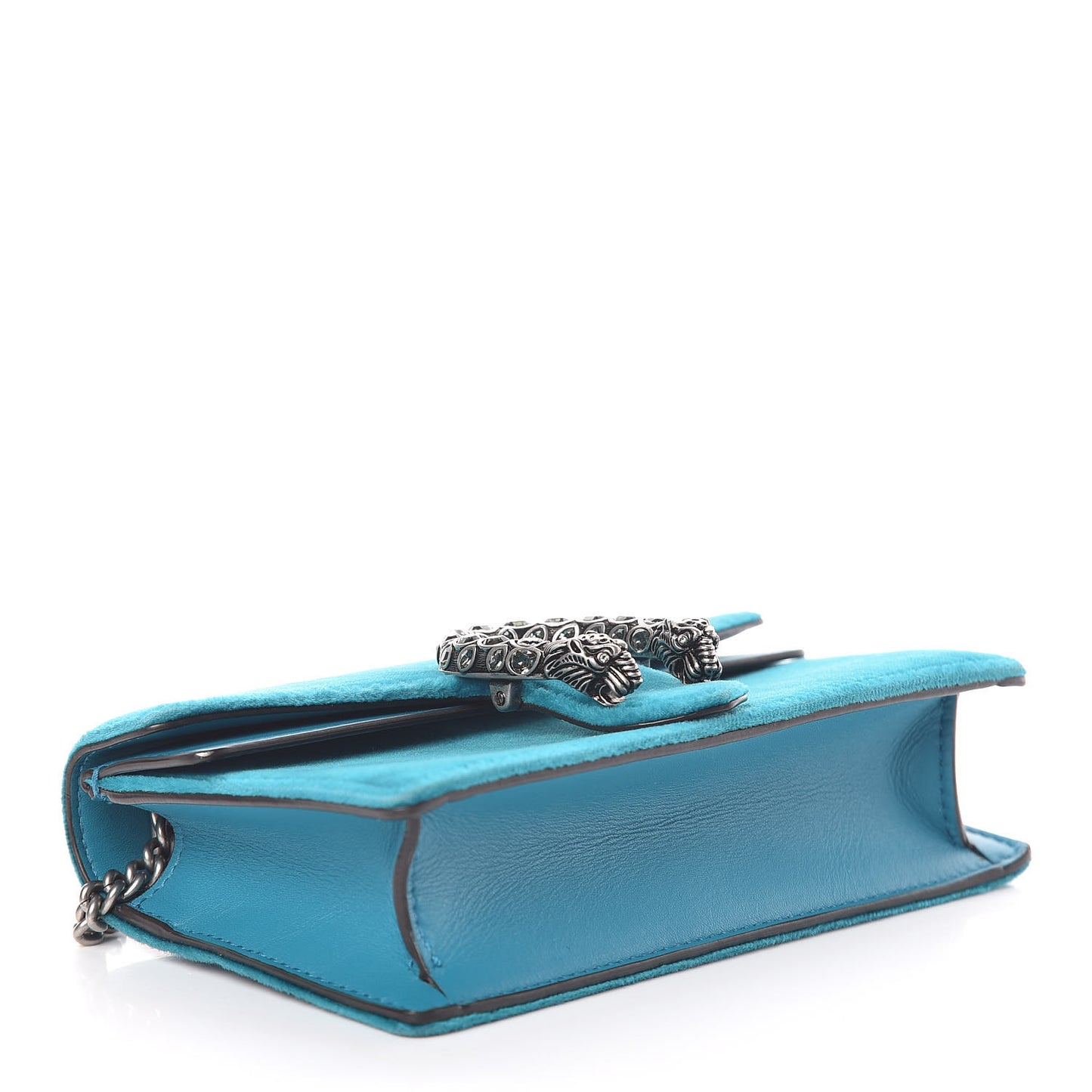Velvet Super Mini Dionysus Shoulder Bag Pavone Cyan