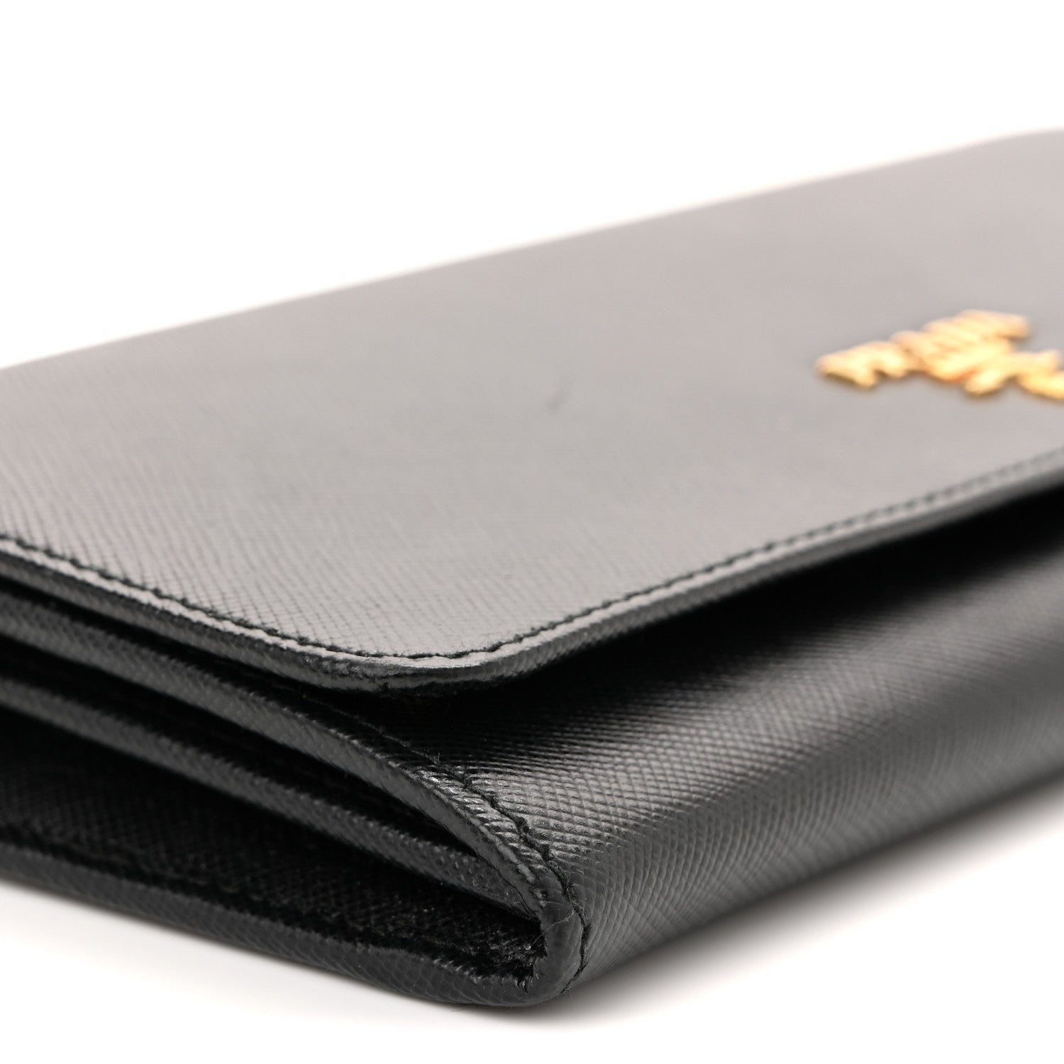 Prada Saffiano Metal Oro Chain Wallet Black 9 of 10