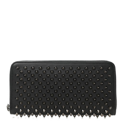 Christian Louboutin Calfskin Panettone Spiked Zip Around Wallet Black 1 of 7
