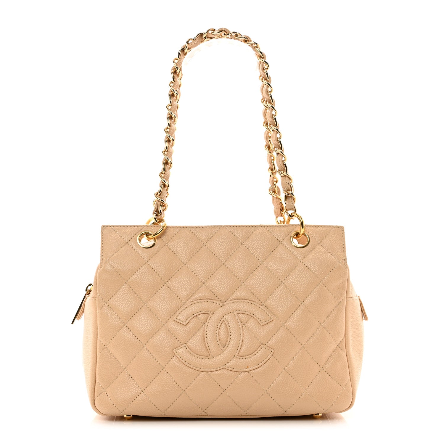 Chanel Caviar Quilted Petit Timeless Tote PTT Beige 1 of 10