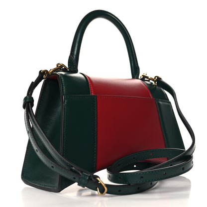 Balenciaga X GUCCI Boarded Plutone Calfskin Small Hourglass Top Handle Red Green 3 of 10