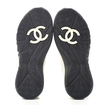Chanel Mesh Suede Calfskin Quilted Sneakers 40.5 White Ivory 5 of 9