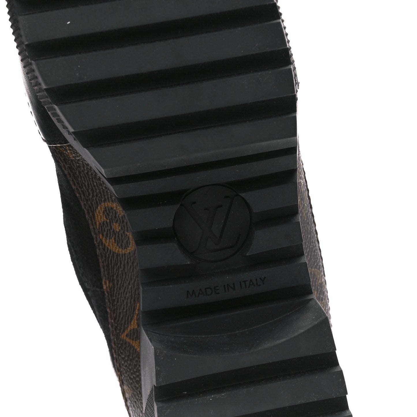 Suede Calfskin Monogram Laureate Platform Desert Boots 40.5 Black
