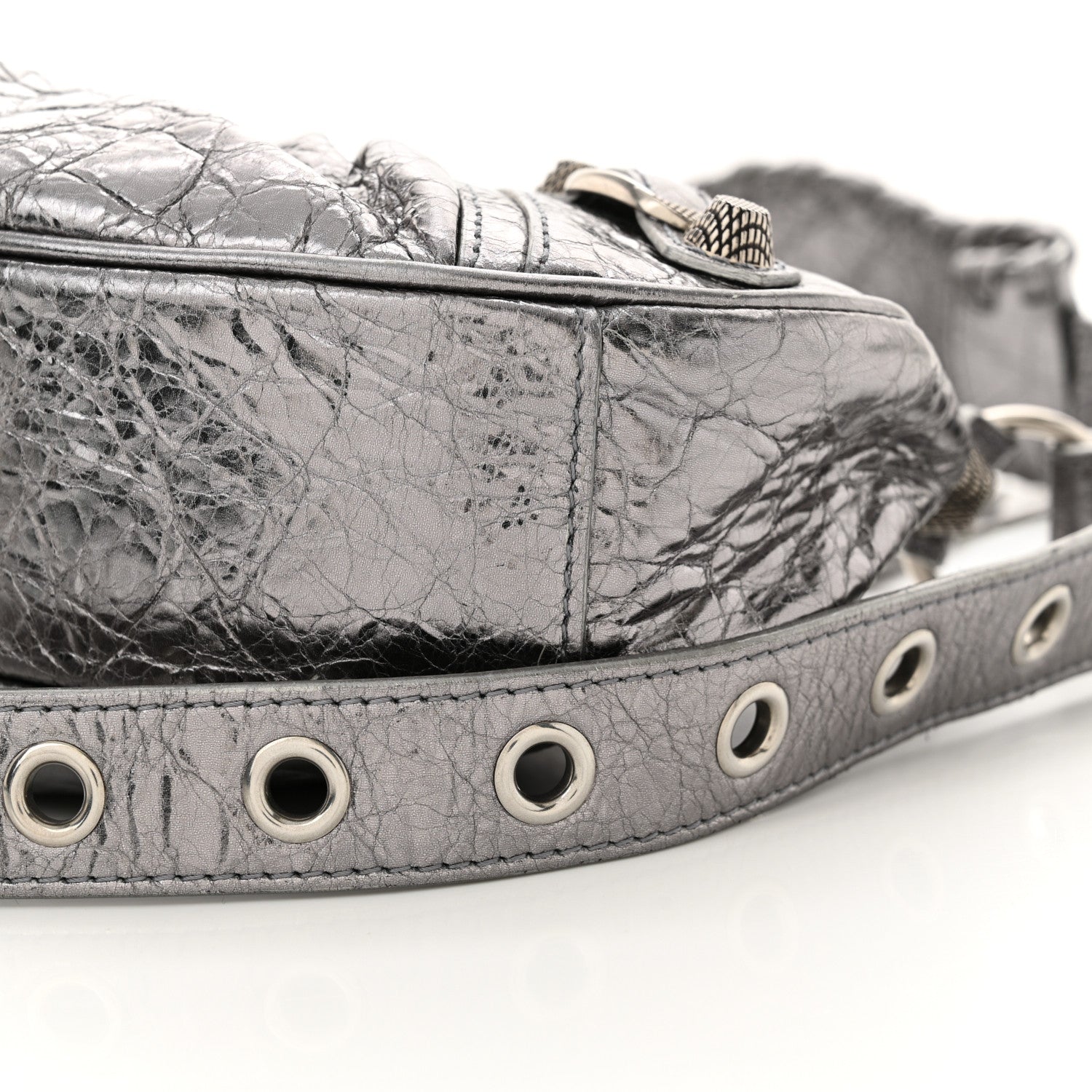 Balenciaga Metallic Agneau Arena Le Cagole Shoulder Bag XS Silver 11 of 13