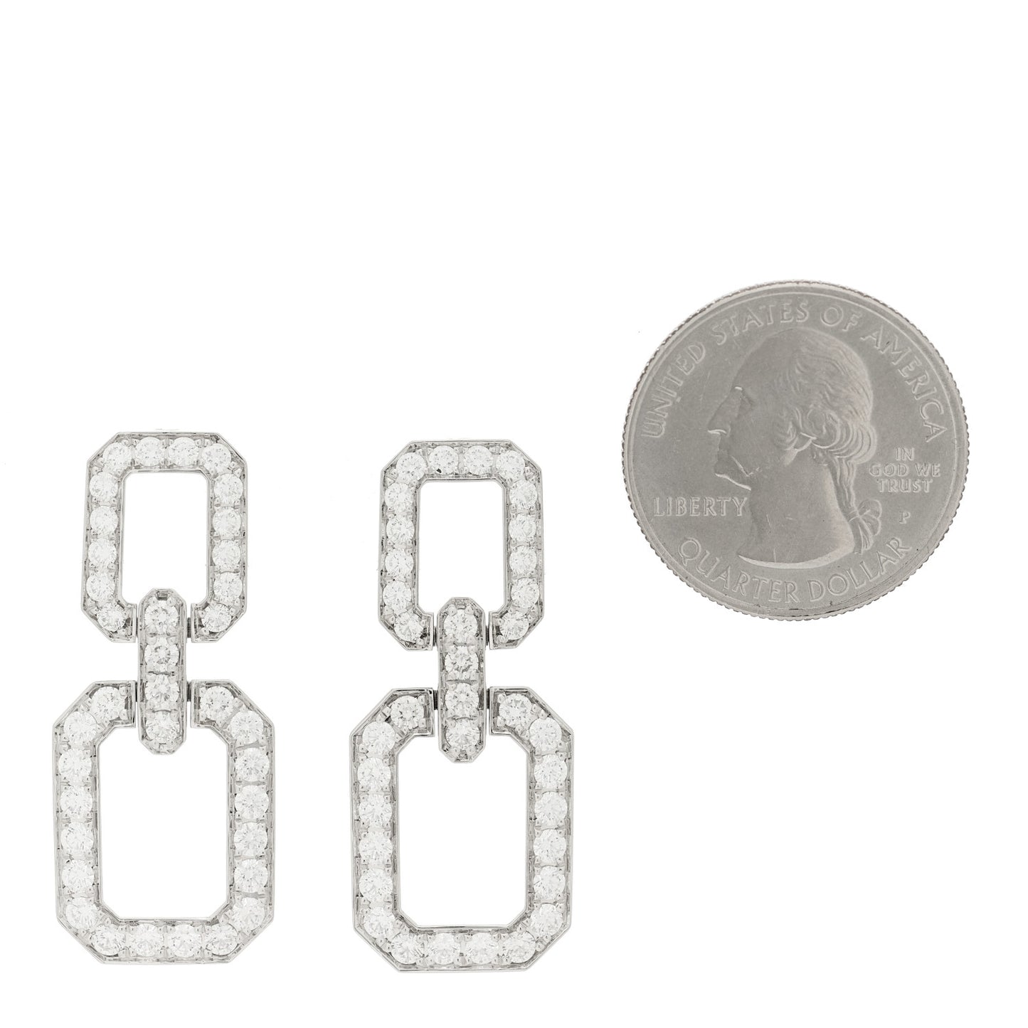 Platinum Diamond Medium Links Earrings