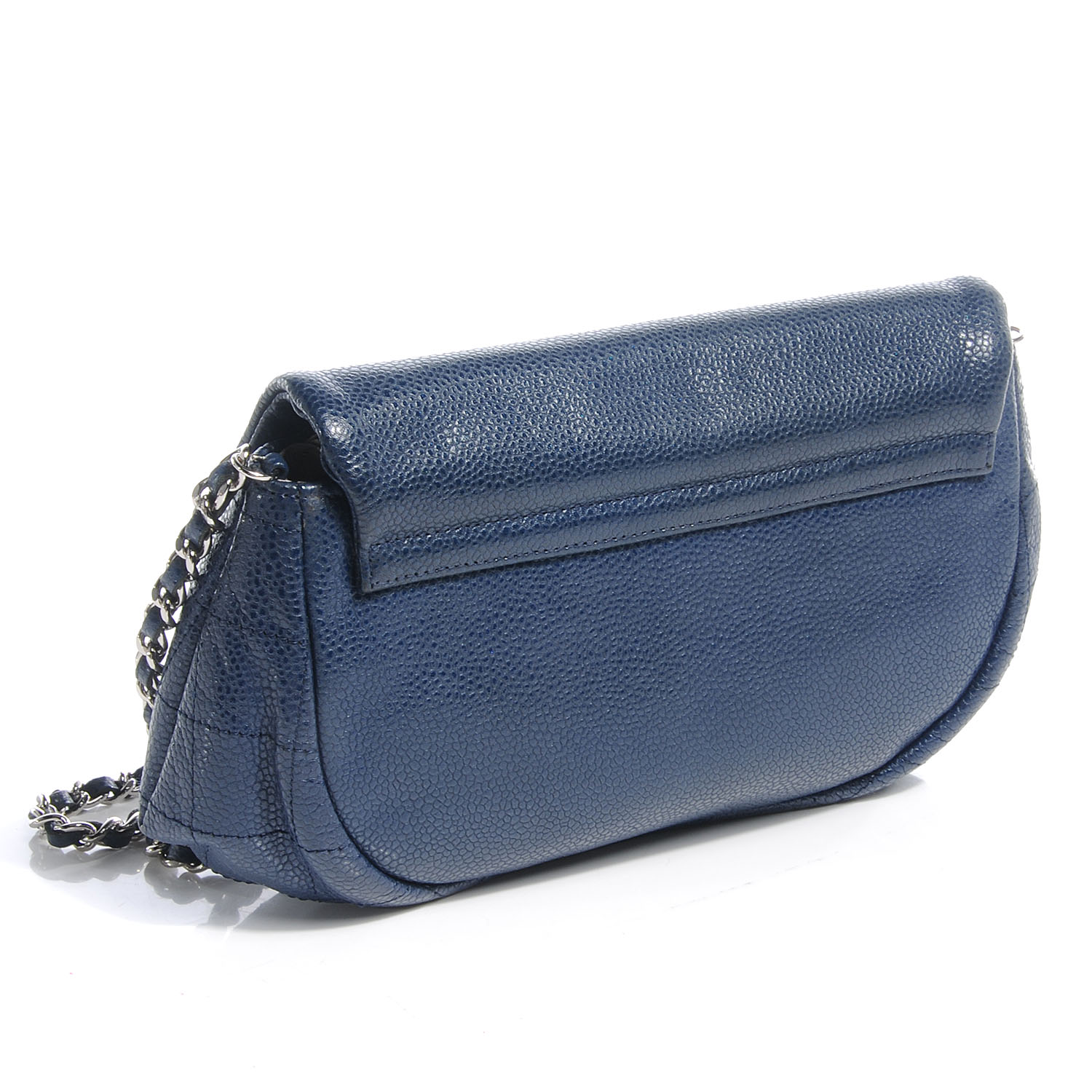 Chanel Caviar Half Moon Wallet On Chain WOC Dark Blue 3 of 10