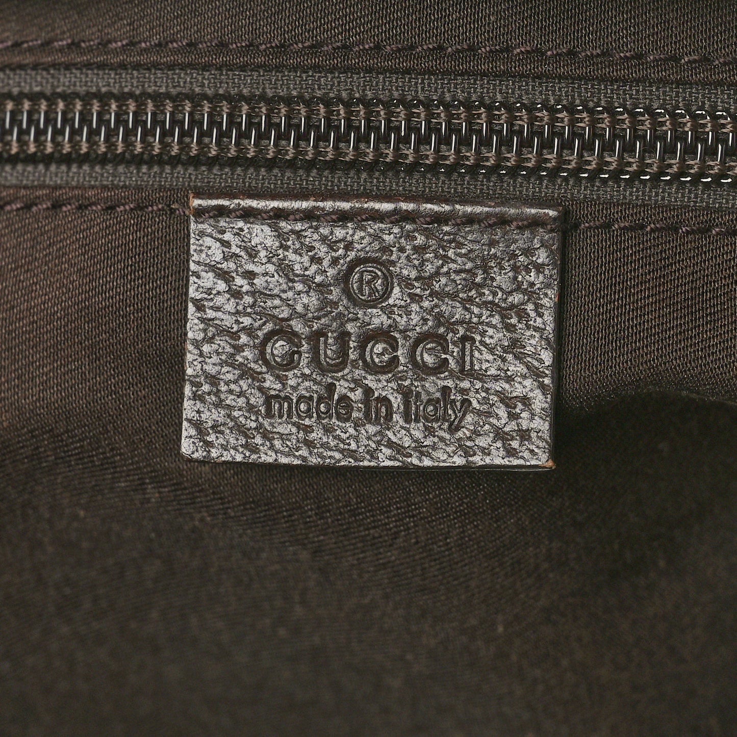 GG Monogram Medium Web Handle Bucket Dark Brown