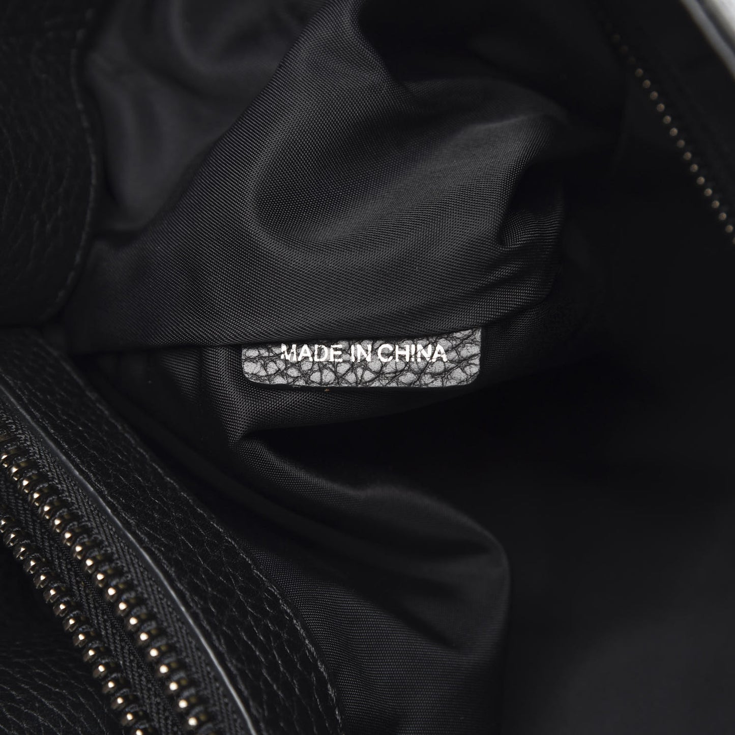 Nylon Calfskin Tote Black