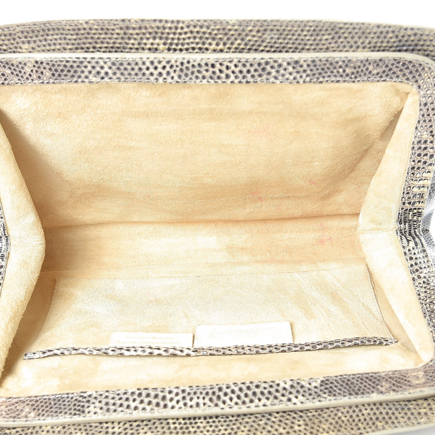 Lizard Clutch Beige