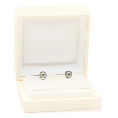 Mikimoto 18K White Gold Tahitian Cultured Pearl 8.5-9mm Stud Earrings 5 of 5