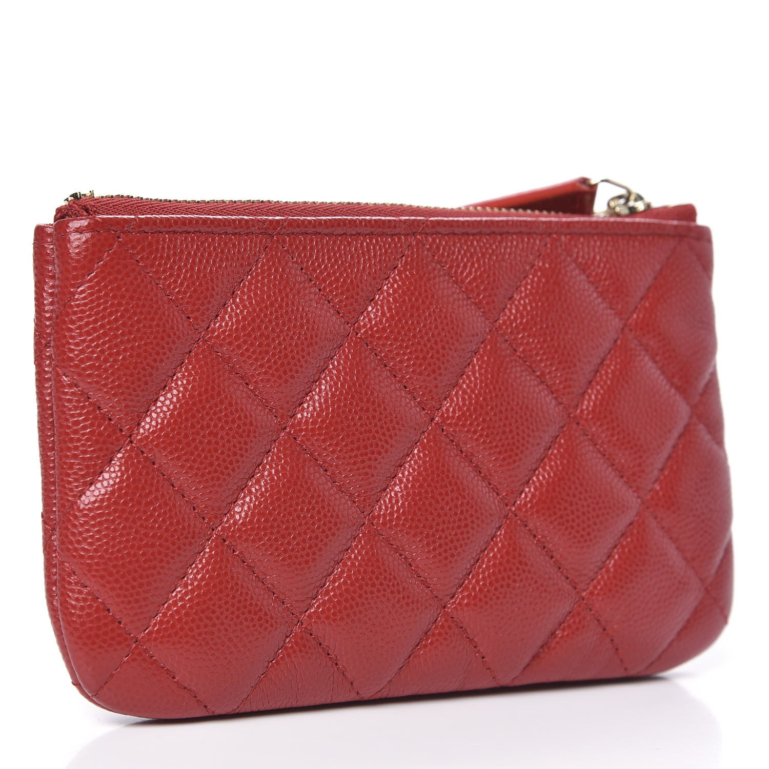 Chanel Caviar Quilted Small Cosmetic Case Red 3 of 7