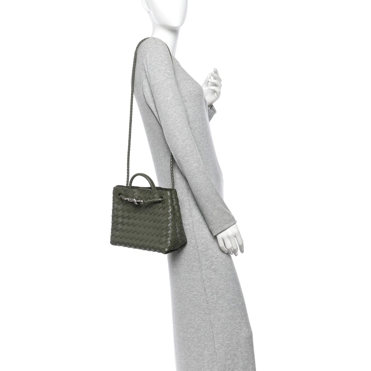 Nappa Intrecciato Small Andiamo Shoulder Bag Pickle