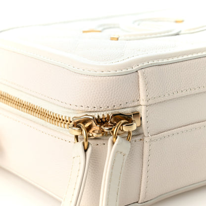 Chanel Caviar Quilted Small CC Filigree Vanity Case White 9 of 10