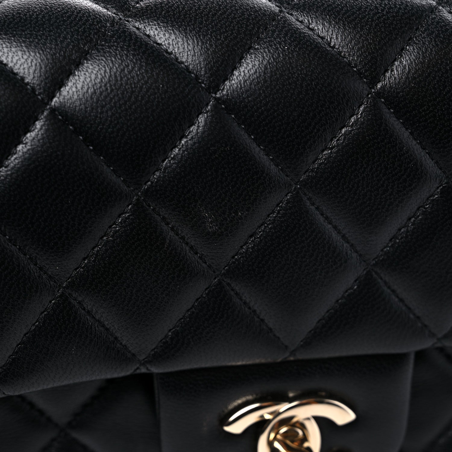 Chanel Lambskin Quilted Mini Rectangular Flap Black 12 of 12