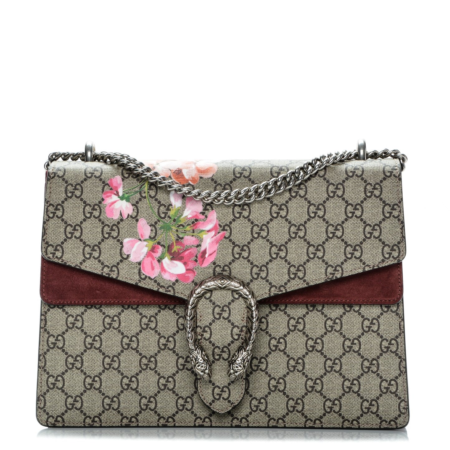 GG Supreme Monogram Blooms Medium Dionysus Shoulder Bag Beige Multicolor Dry Rose