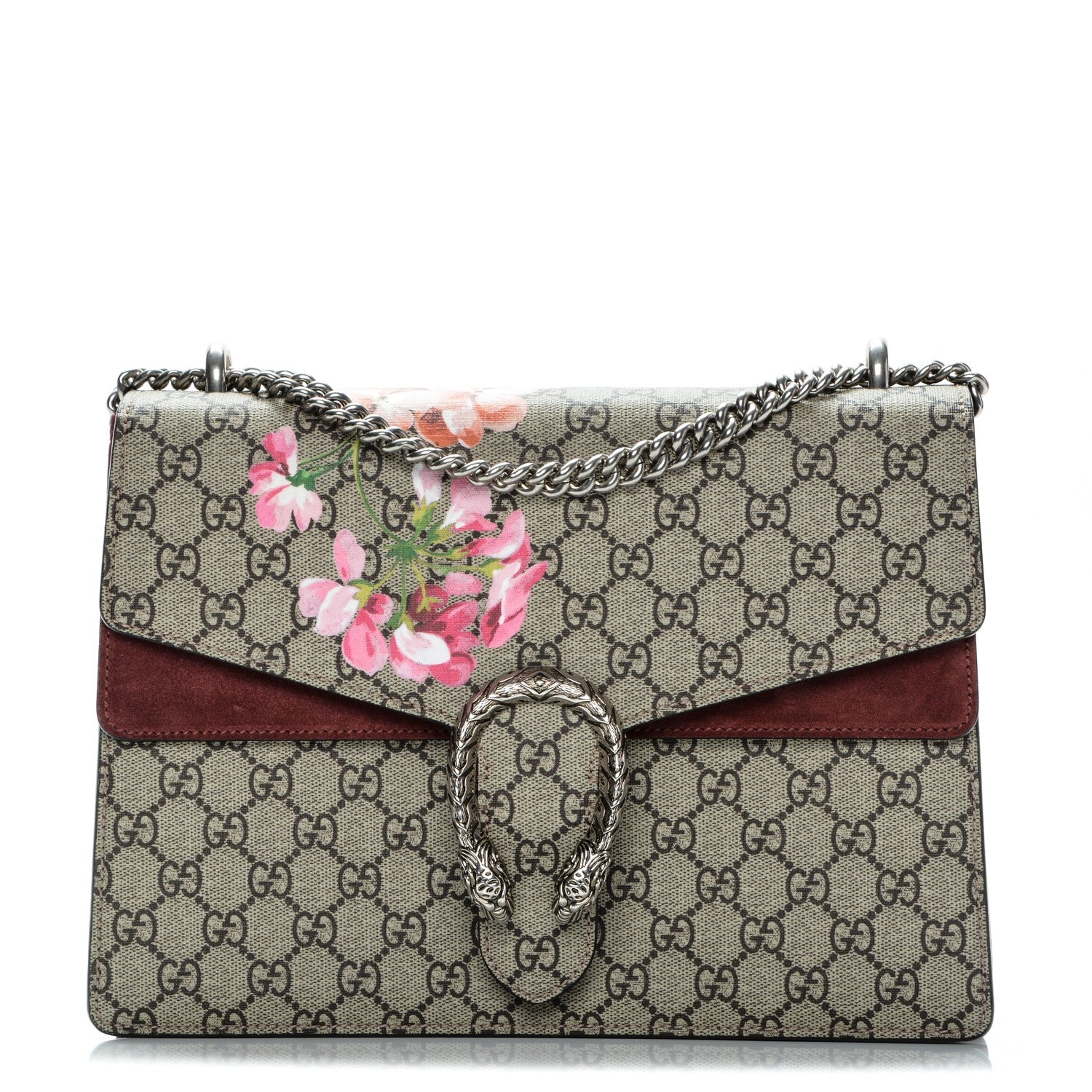 Gucci GG Supreme Monogram Blooms Medium Dionysus Shoulder Bag Beige Multicolor Dry Rose 1 of 6