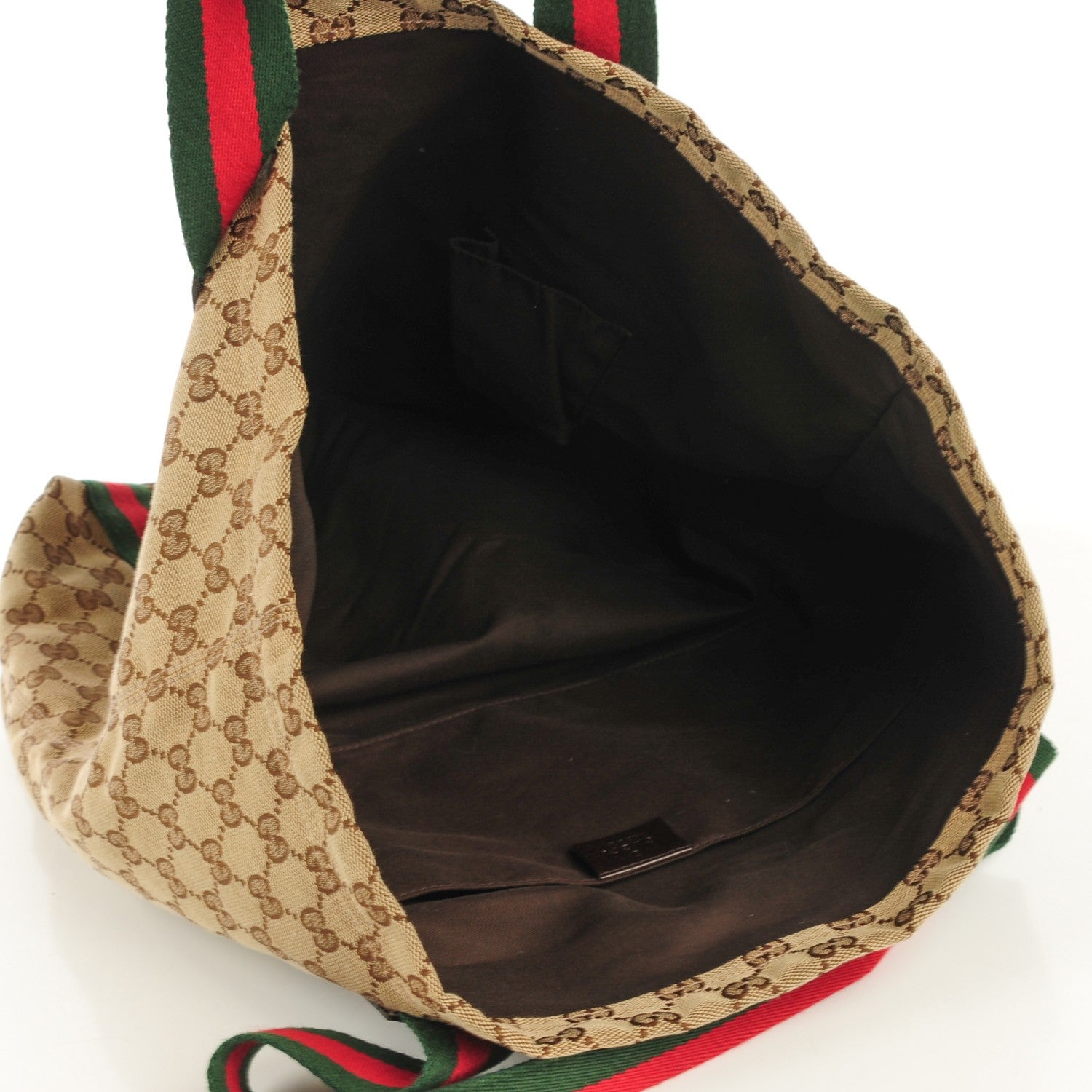 Gucci GG Monogram Medium Web Handle Vertical Tote Dark Brown 5 of 7