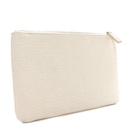 Chanel Canvas Deauville Cosmetic Pouch Light Beige 3 of 9