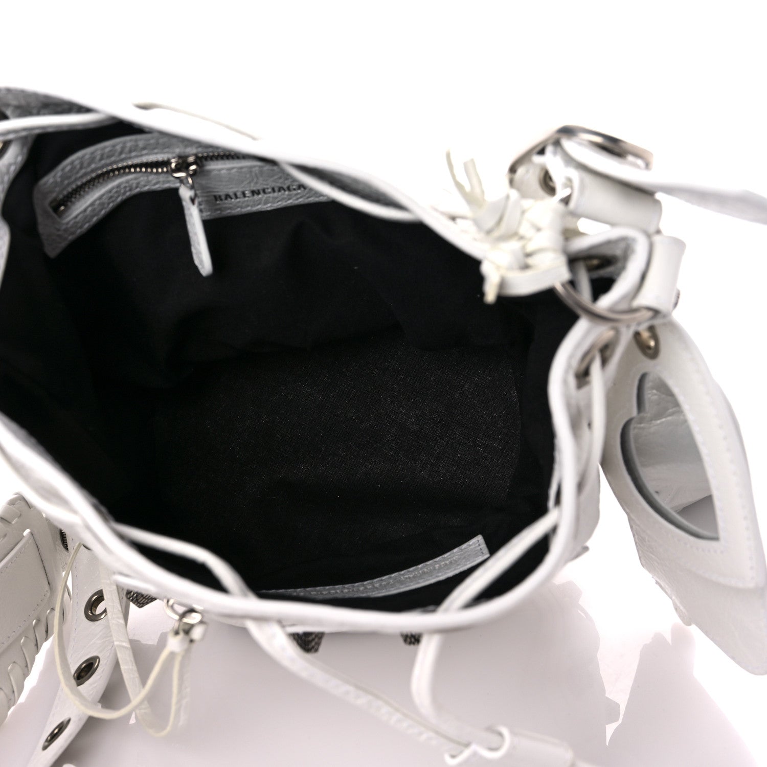 Balenciaga Agneau Arena Le Cagole Bucket Bag XS Optic White 6 of 10