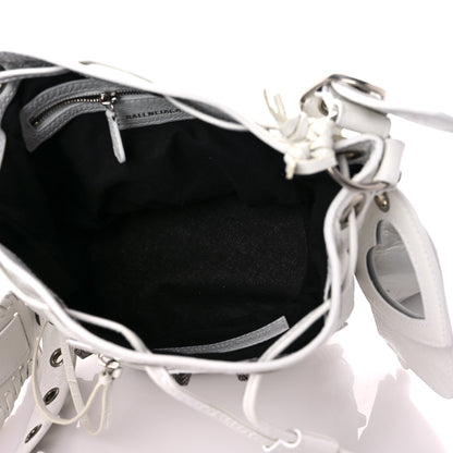 Balenciaga Agneau Arena Le Cagole Bucket Bag XS Optic White 6 of 10