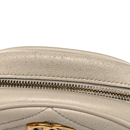 Gucci Calfskin Matelasse Mini GG Marmont Round Shoulder Bag White 15 of 21