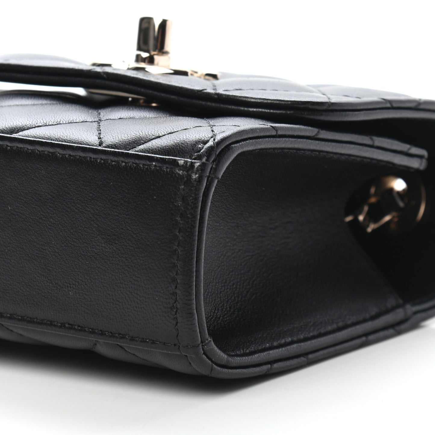 Lambskin Quilted Mini Trendy CC Chain Wallet Black