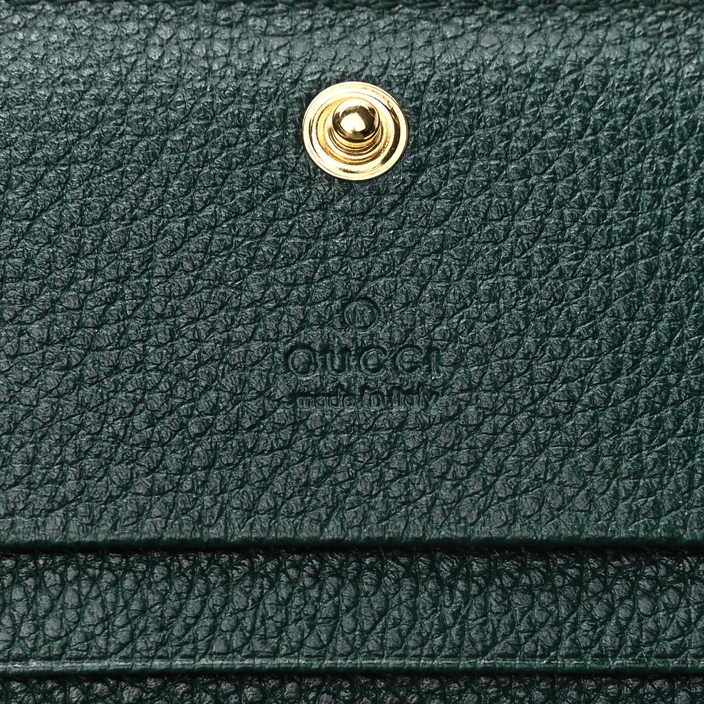 Grainy Calfskin Zumi Chain Card Case Wallet Vintage Green